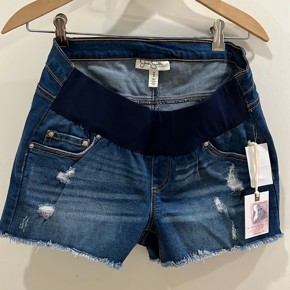 NWT MATERNITY Jessica Simpson distressed denim shorts